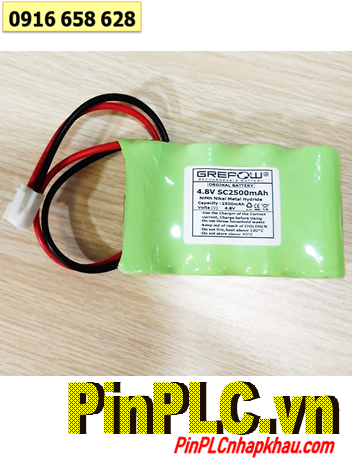 Pin nuôi nguồn PLC NiMh 4.8v-SC2500mAh, Pin sạc chất lượng cao GREPOW 4.8v-SC2500mAh